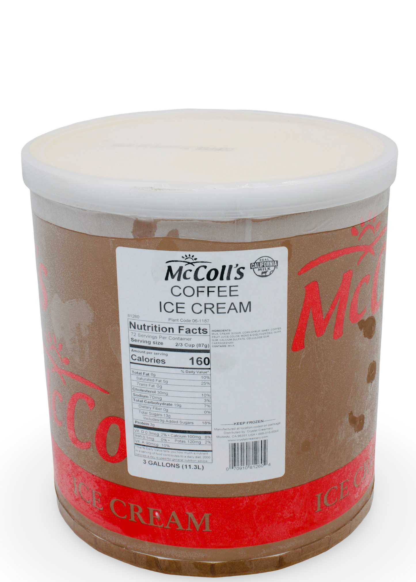 Coffee Ice Cream, 3 gal