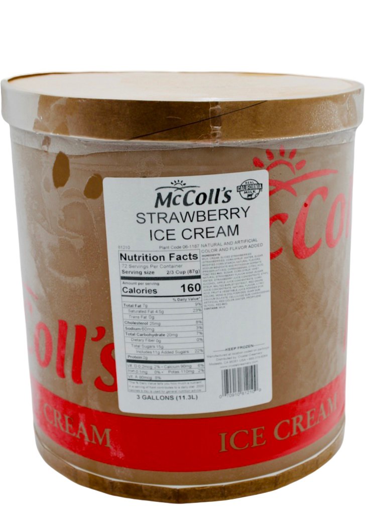 Strawberry Ice Cream, 3 gal