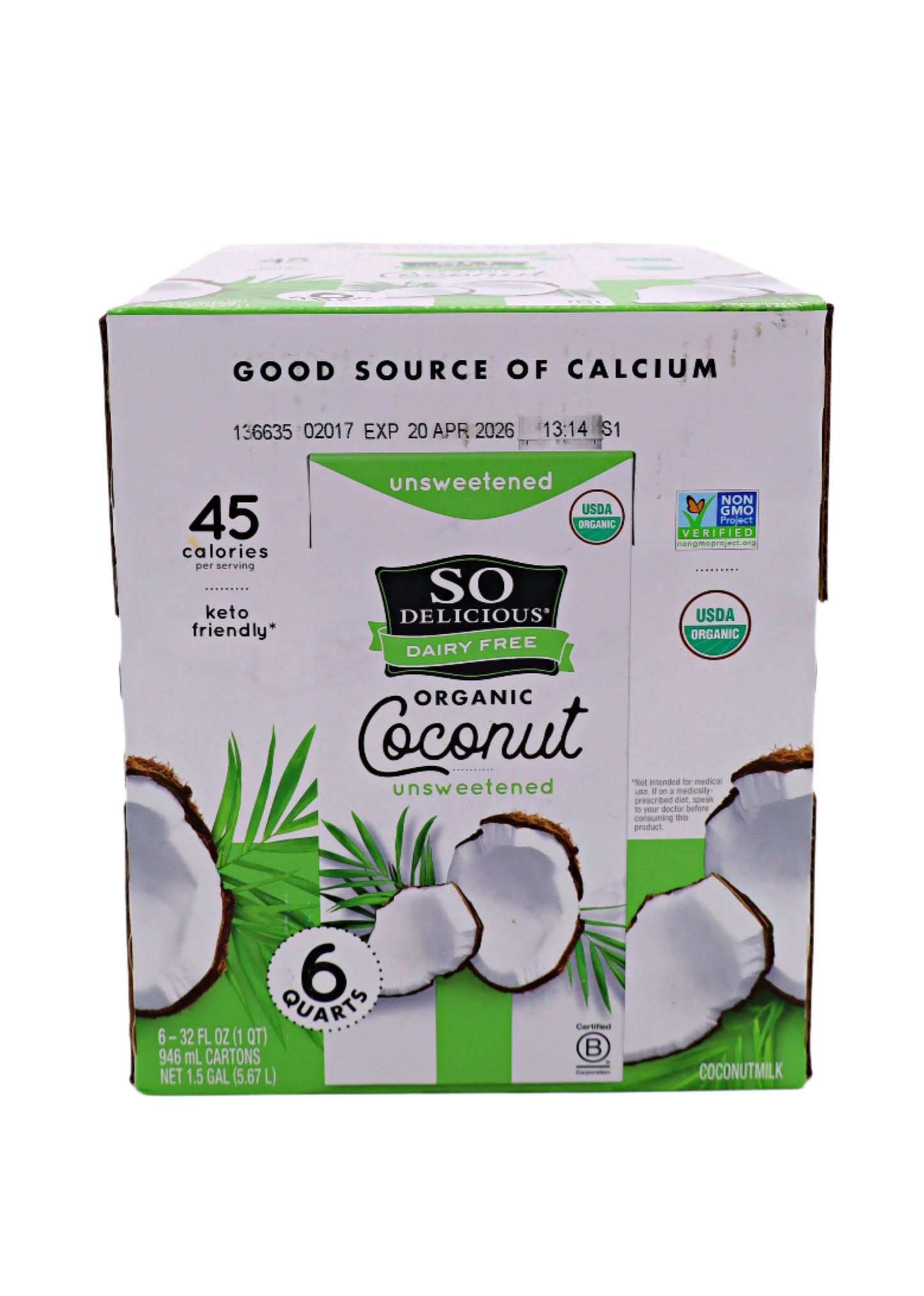 So Delicious Dairy Free Organic Coconutmilk, Unsweetened, 32 oz