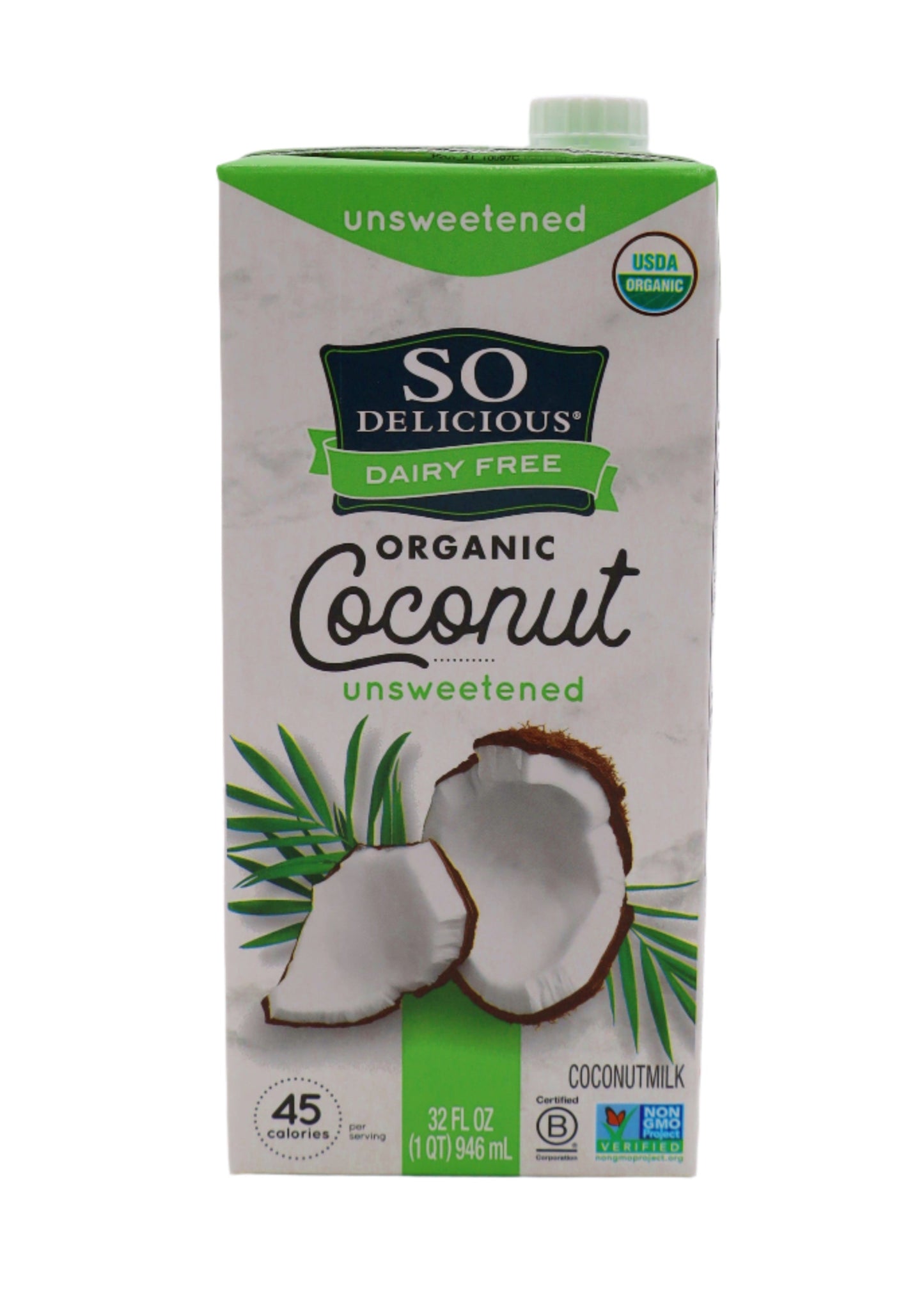 So Delicious Dairy Free Organic Coconutmilk, Unsweetened, 32 oz