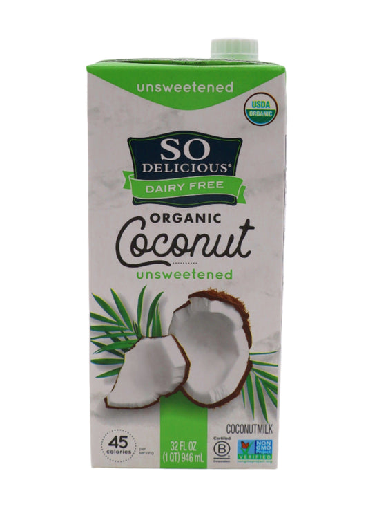 So Delicious Dairy Free Organic Coconutmilk, Unsweetened, 32 oz