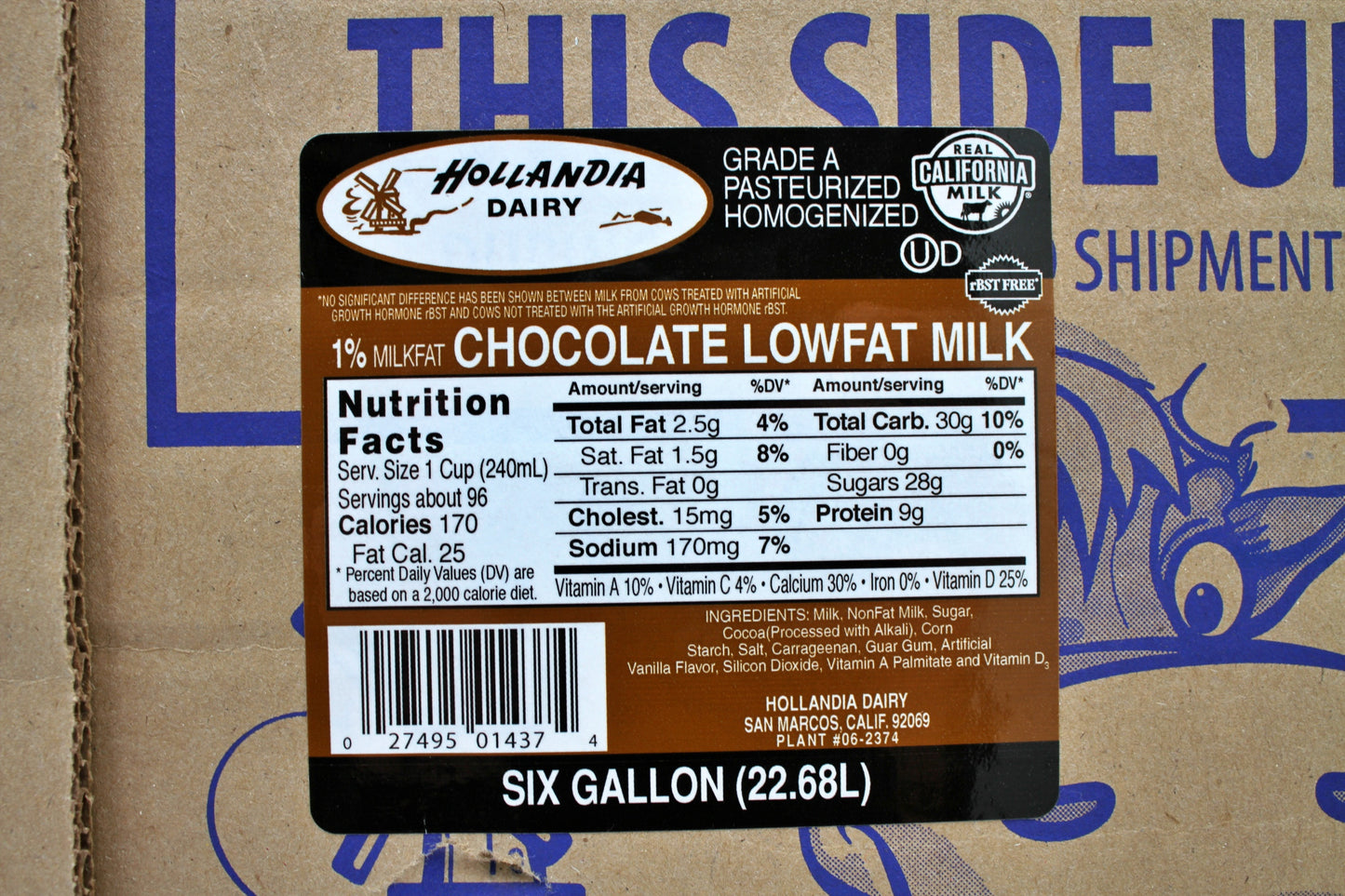 Chocolate Milk, 6 gal