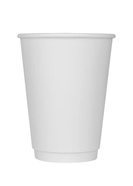 White Insulated Paper Coffee Cups, 12 oz