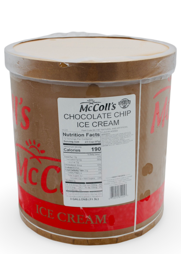 Chocolate Chip Ice Cream, 3 gal