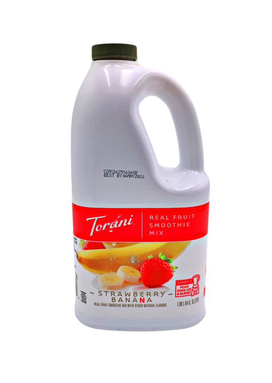 Torani Strawberry Banana Real Fruit Smoothie Mix, 64 oz.