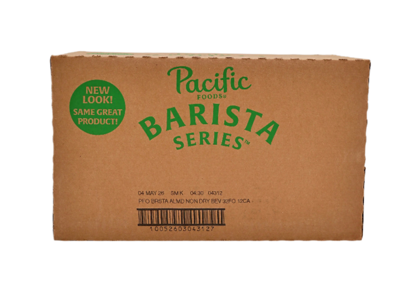 Cardboard box with 'Pacific Barista Series' branding on a white background
