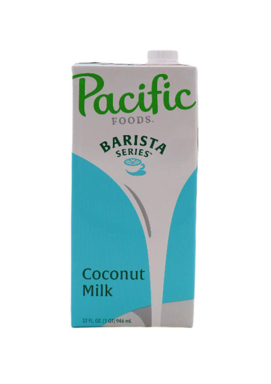 Box of Pacific Foods coconut milk on a white background