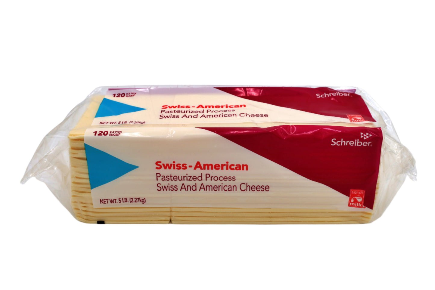 Sliced Swiss-American Cheese, 120 ct, 4/5 lb