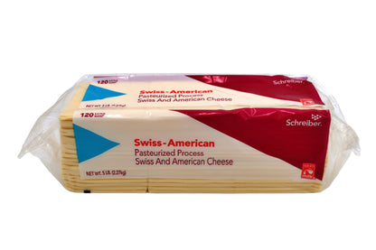 Sliced Swiss-American Cheese, 120 ct, 4/5 lb
