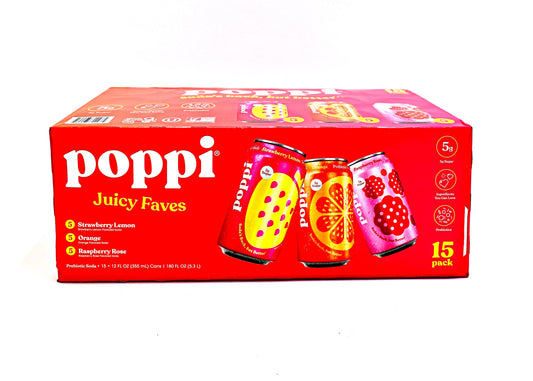 Poppi Soda Variety Pack, 15 ct