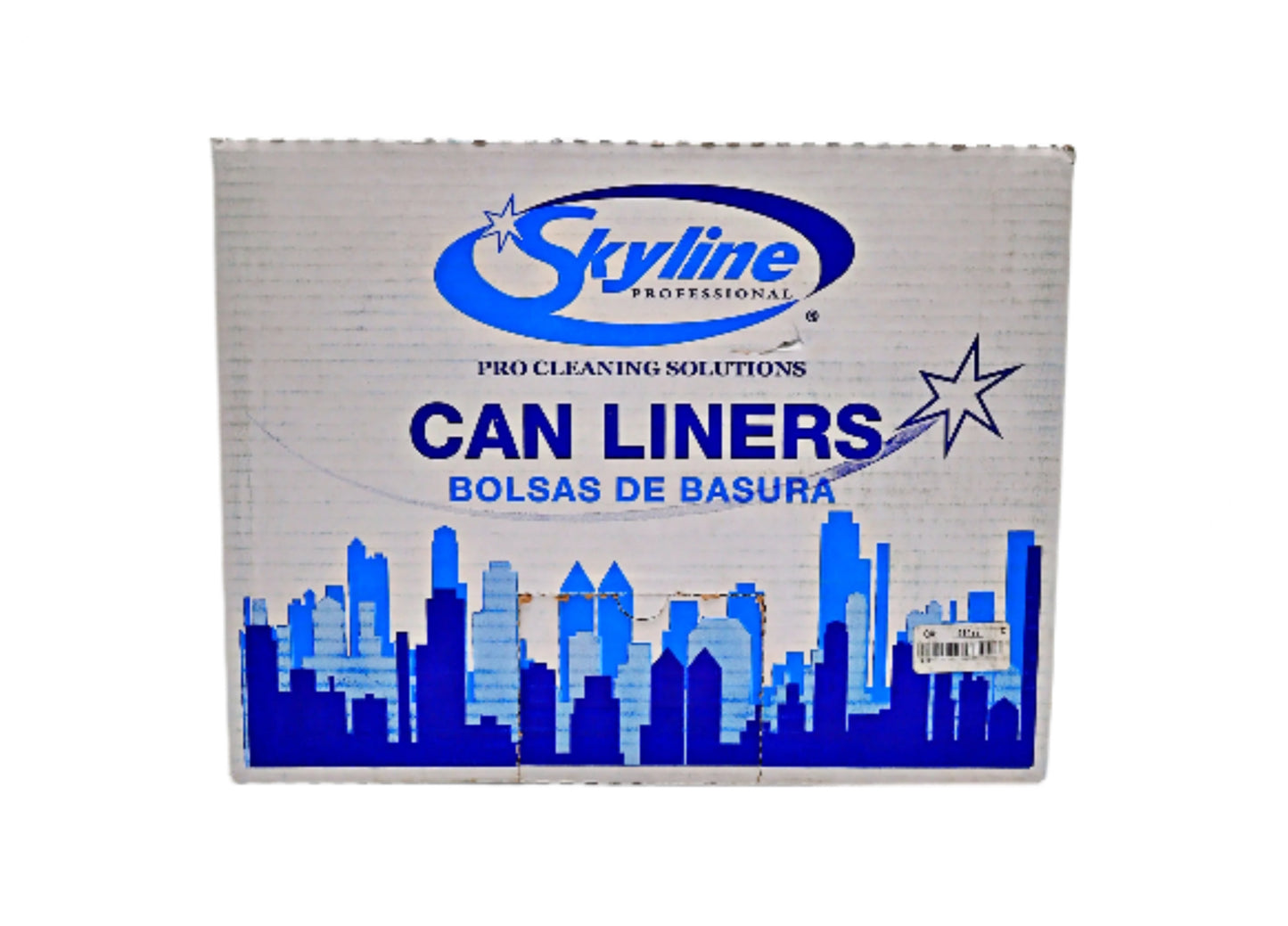 Skyline brand can liners packaging on a white background