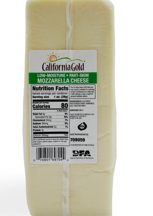 Low Fat Mozzarella, 5lbs