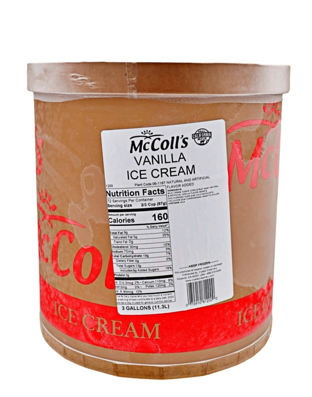 Vanilla Ice Cream, 3 gal